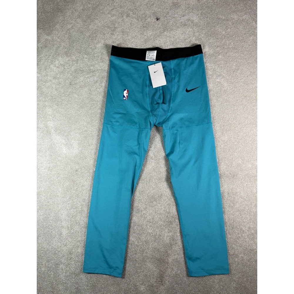 Nike NBA Authentic Basketball Compression Tights Men XL Tall Teal AA0751-428 New